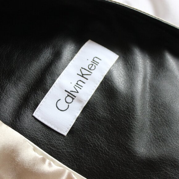 NWT Calvin Klein Trench Coat with Vegan Leather Contrast – Size L, Belted - Picture 10 of 16